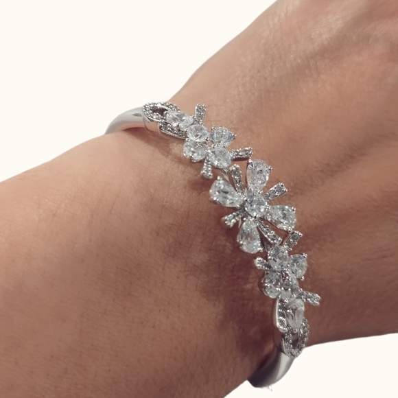 Eliot Danori Silver-Tone Cubic Zirconia Bangle